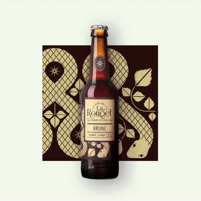 Packaging bières artisanales Bière brune – Brasserie La Rouget