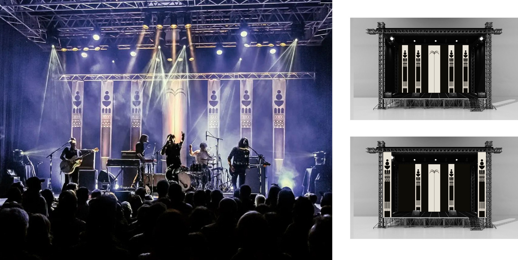 Conception scénographie concert Bigger - création graphique Rouge Poisson