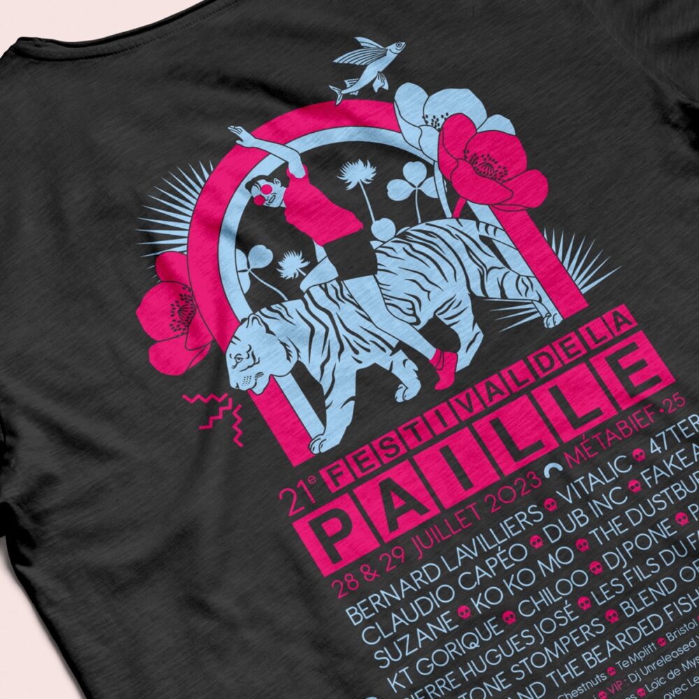 Design textile Festival de la Paille Jura – design graphique Rouge Poisson