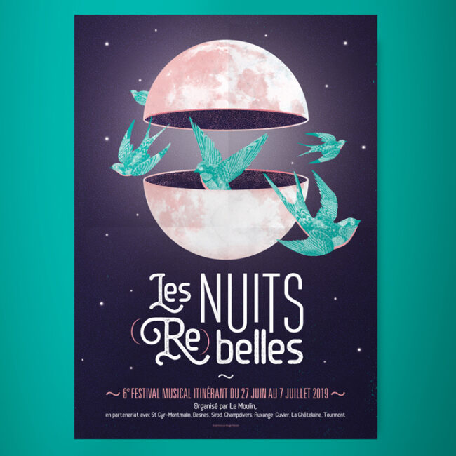 Affiche festival Les Nuits Rebelles – design graphique Rouge Poisson