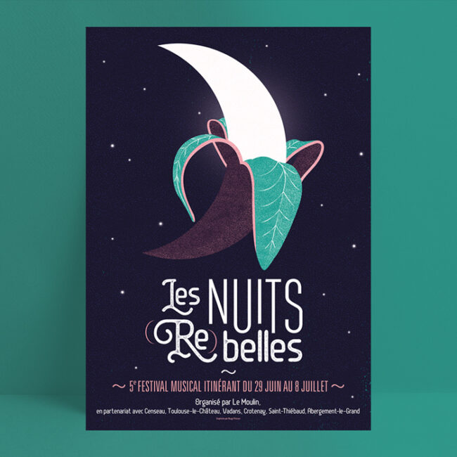 Affiche festival Les Nuits Rebelles – design graphique Rouge Poisson