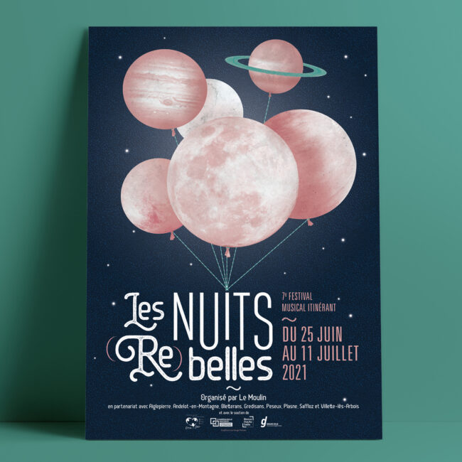 Affiche festival Les Nuits Rebelles – design graphique Rouge Poisson