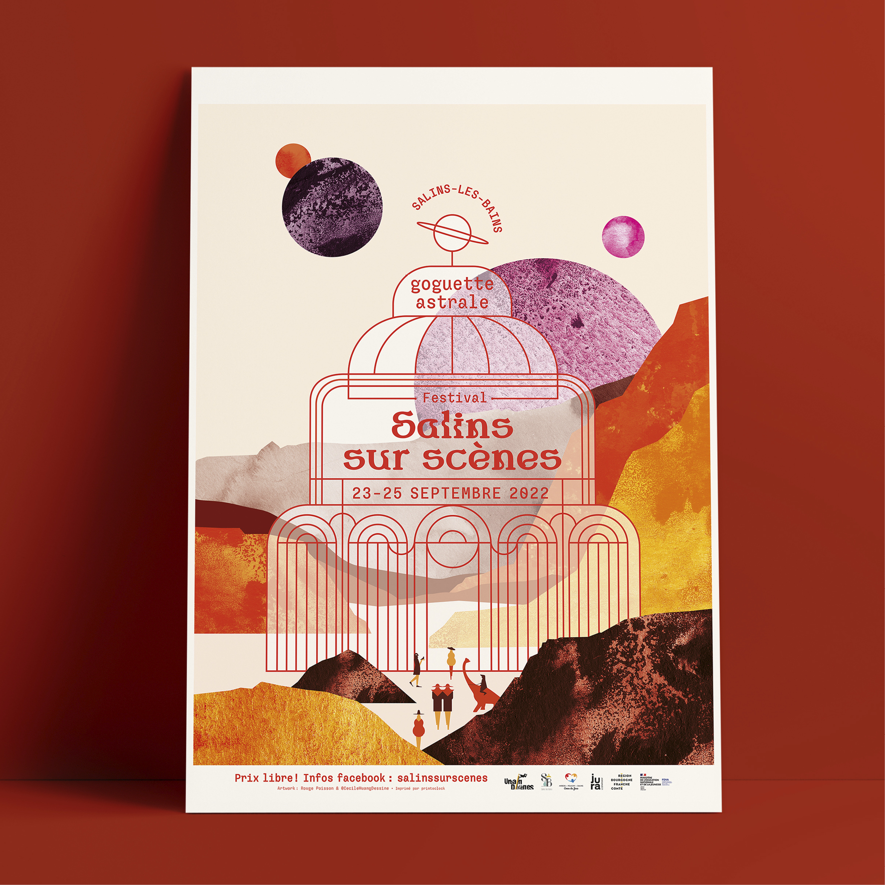 Portfolios 18 Affiche festival Salins sur Scènes – création graphique Rouge Poisson