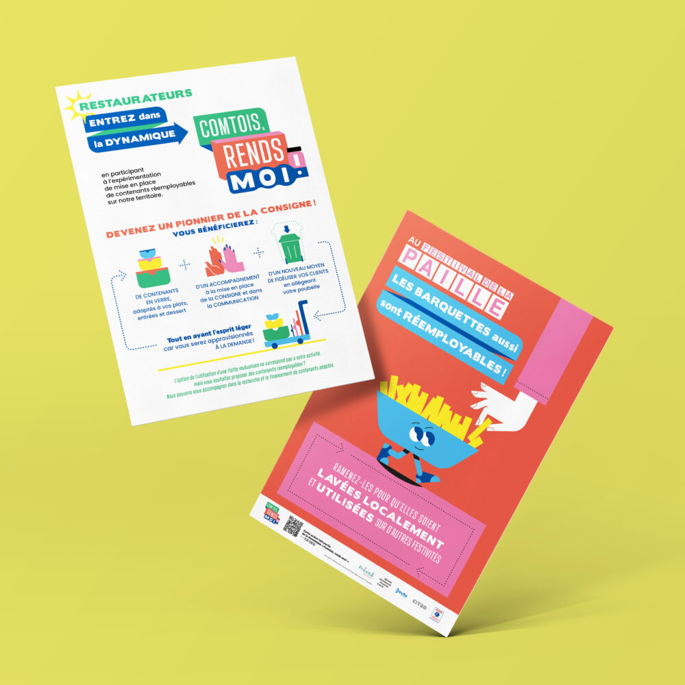 Flyers identité visuelle initiative Comtois rends-moi – réduction déchets Haut-Doubs