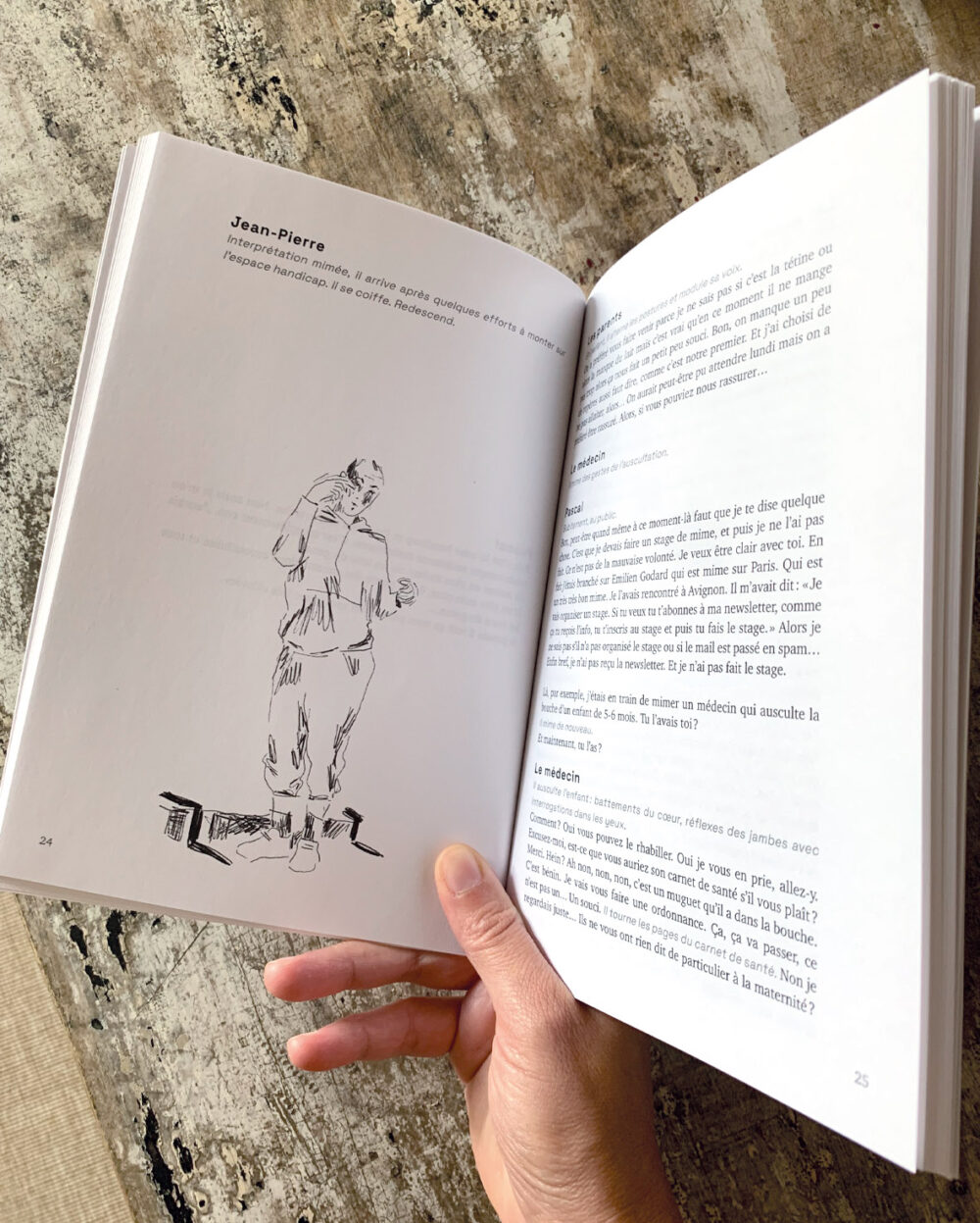 Pages intérieures du livre “Jean-Pierre, lui, moi” – typographie et composition
